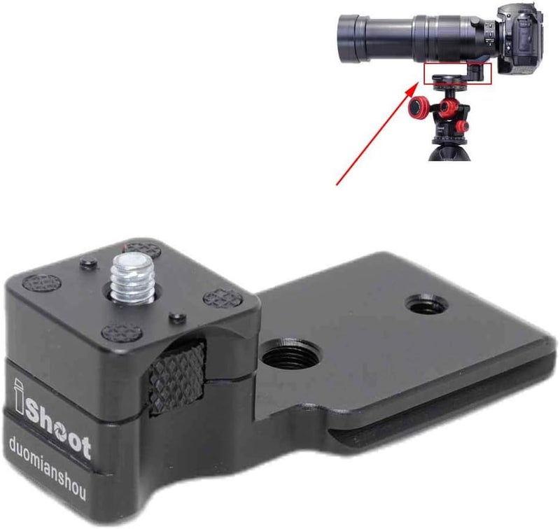 iShoot Lens Collar Replacement Foot Tripod Mount Ring Base Compatible with Panasonic Leica DG Vario-Elmar 100-400mm f/4-6.3 ASPH Power OIS, Lens Support Bracket with Arca Fit Quick Release Plate - Image 1